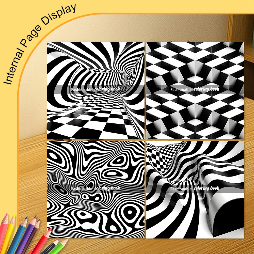 DepthHue – Stereoscopic Pattern Adult Coloring Book