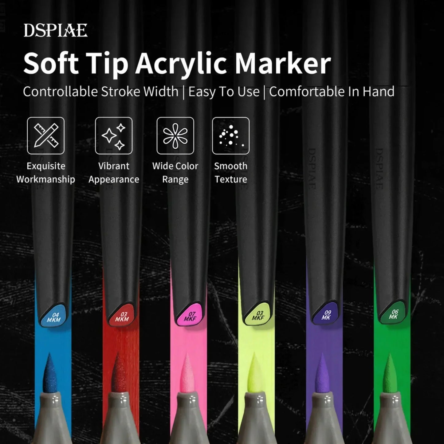 ModelGlow – 8-Color Water-Based Soft Tip Marker Set