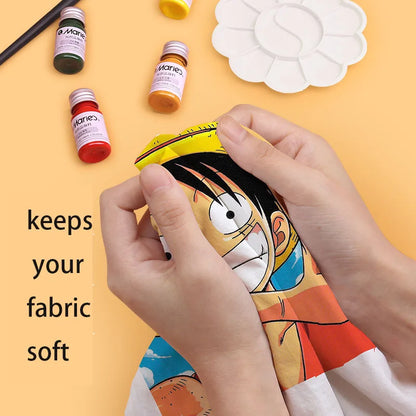 Fibrixa – 12 Colors Permanent Fabric Paint Set