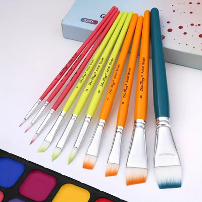Auraline – 10 Piece Multicolor Watercolor Paint Brush Pen Set