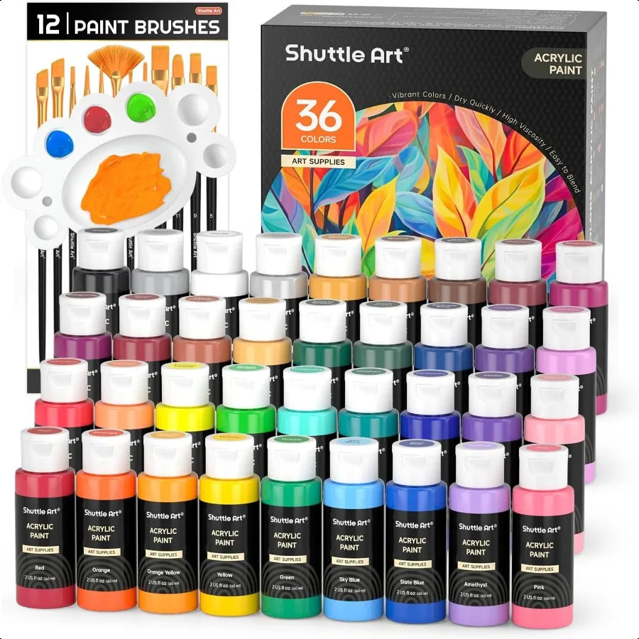 Chromalune – 36-Color Acrylic Paint & Brush Set