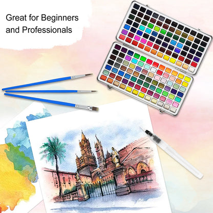 Chromanova – 100 Color Solid Watercolor Paint Set