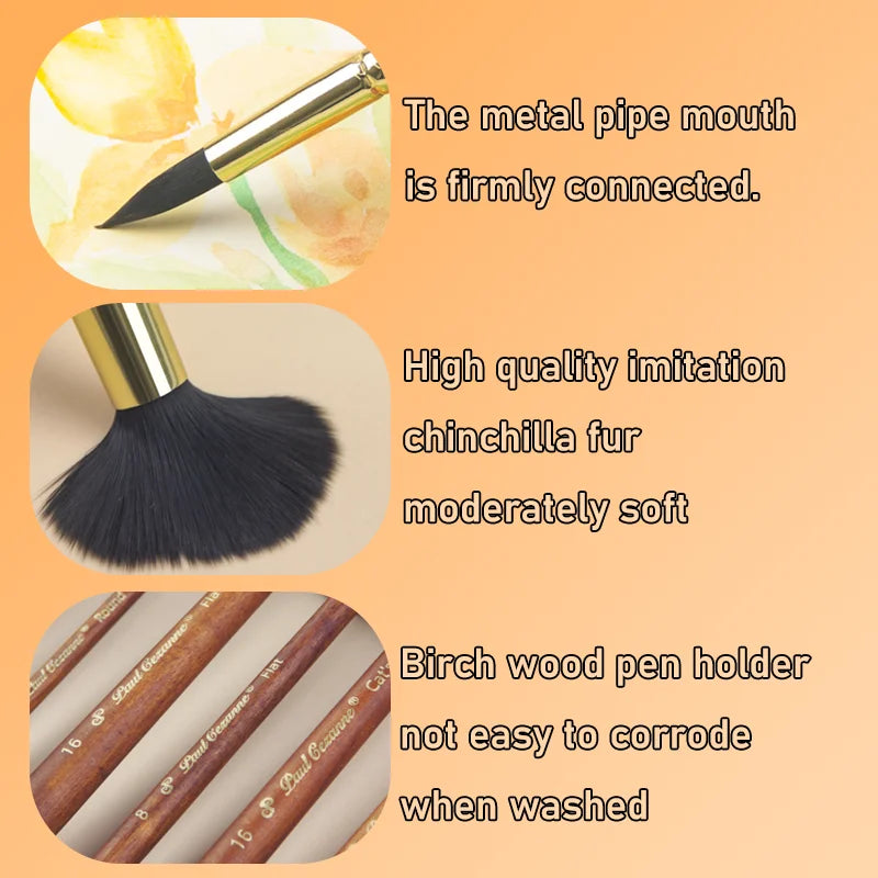 BrushWood – Walnut Wood Copper Tube Paint Brush Set