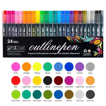 Coloreon – Double-Line Fluorescent Contour Pen Set