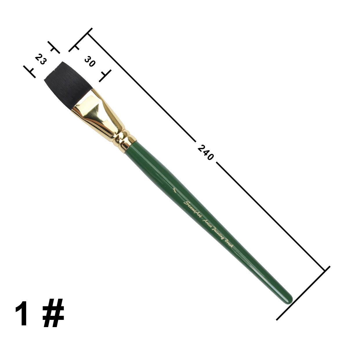 ArtFur – Green Nylon Flat Artist Paint Brush