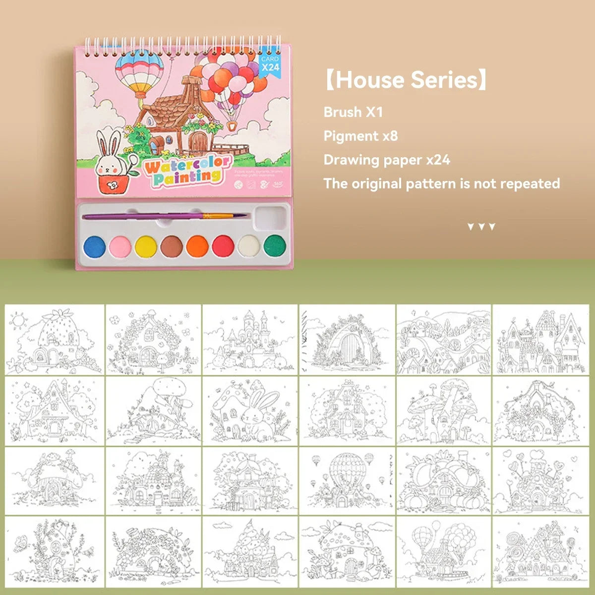 Coloreve – 8-Color Portable Watercolor Painting Book