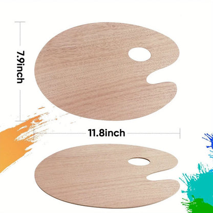 Palettra – 3PC Wooden Watercolor and Acrylic Palette Set