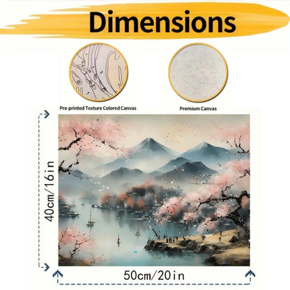 FujiBlossom – Japanese Landscape Paint by Number Kit