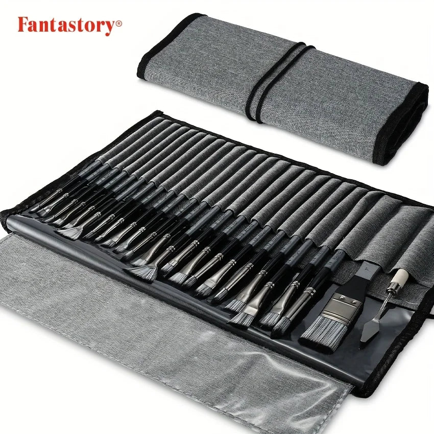 Fantastory BrushMaster – 24pcs Professional Paint Brush Set
