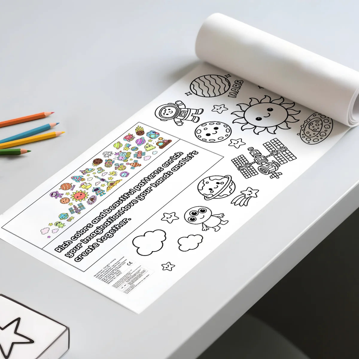 CosmoRolla – DIY Space-Themed Coloring Paper Roll for Kids
