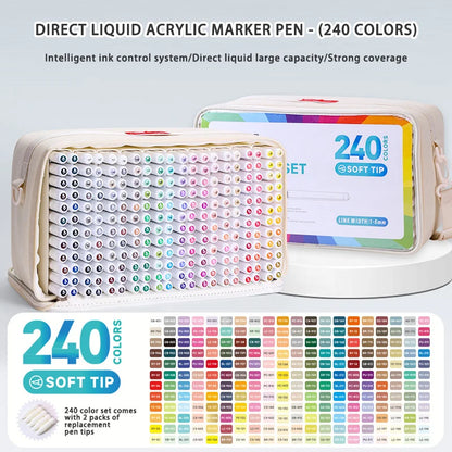 HueLinx – 9 Piece Soft Brush Acrylic Marker Set
