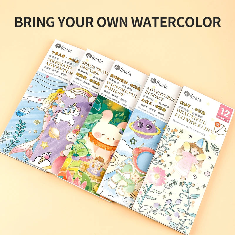 PastelPuff – Kawaii Watercolor Coloring Book Set