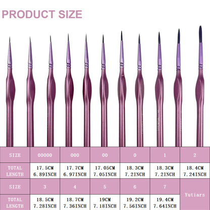 MiniHue – 11-Piece Metallic Purple Detail Brush Set