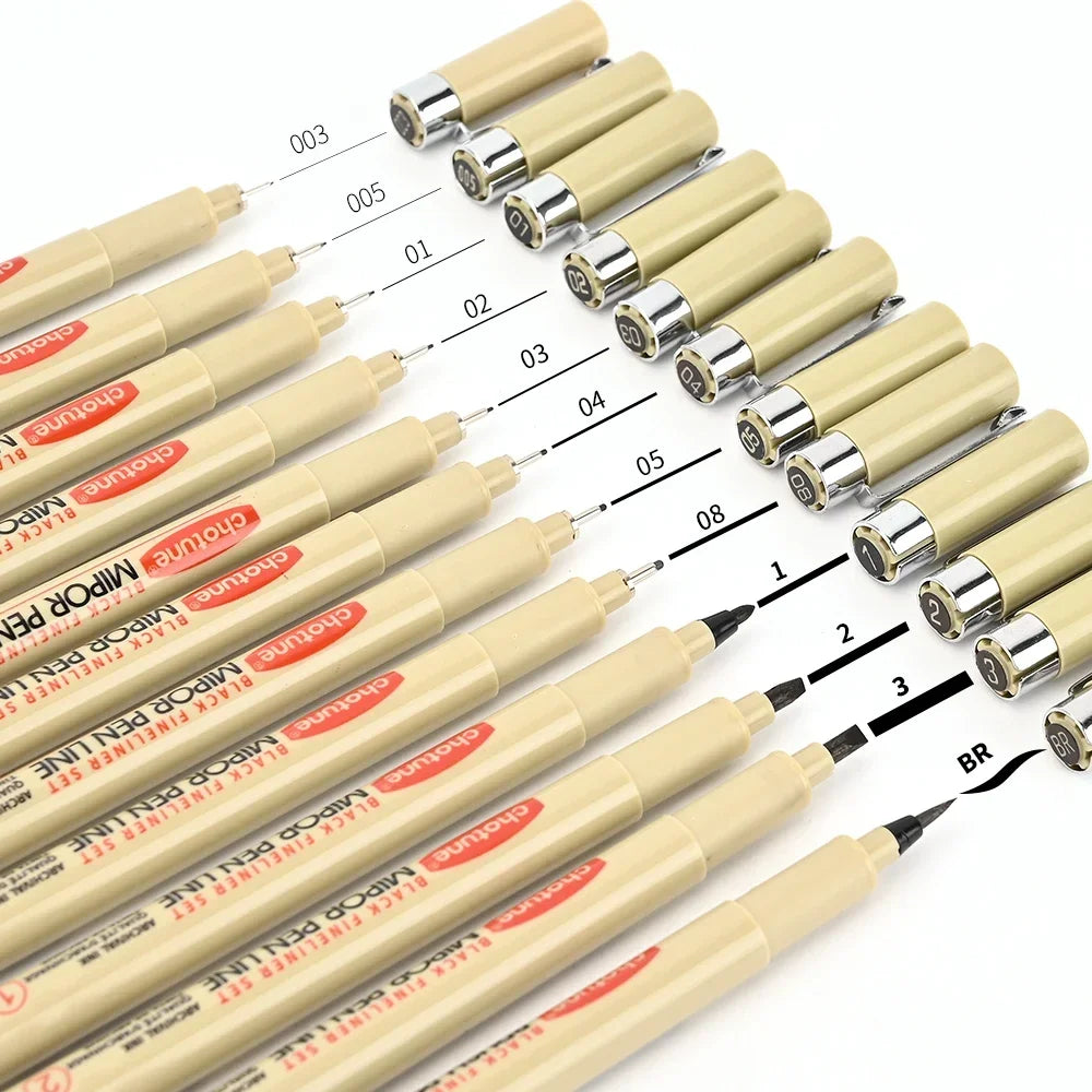 Inkspire – 12-Piece Pigment Liner Marker Set