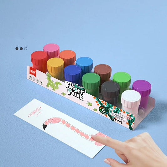 FingerSplash – 12-Color Washable Kids Finger Paint Kit
