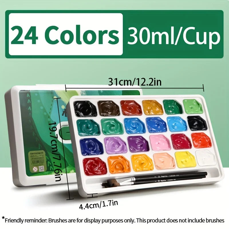 Marie's Gouachea – Premium 24-Color Gouache Paint Set with Portable Case