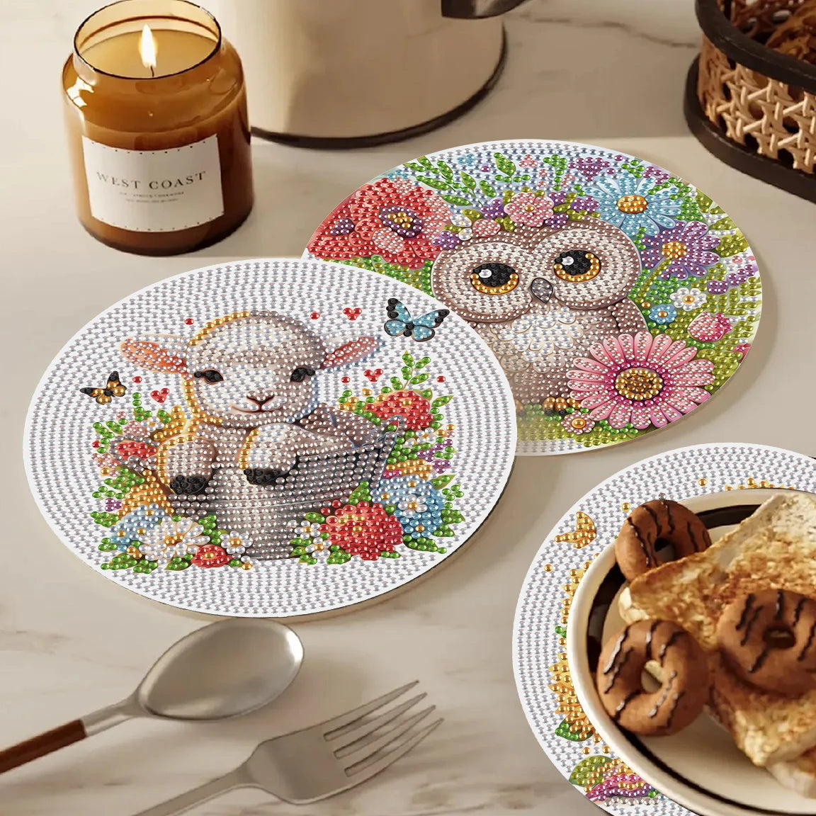 SparkPaws – 3-Piece Diamond Art Placemat Kit