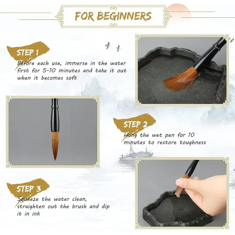 ArtNatura – Watercolor Brush Set with Bamboo Roll Holder