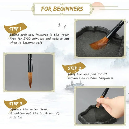 ArtNatura – Watercolor Brush Set with Bamboo Roll Holder