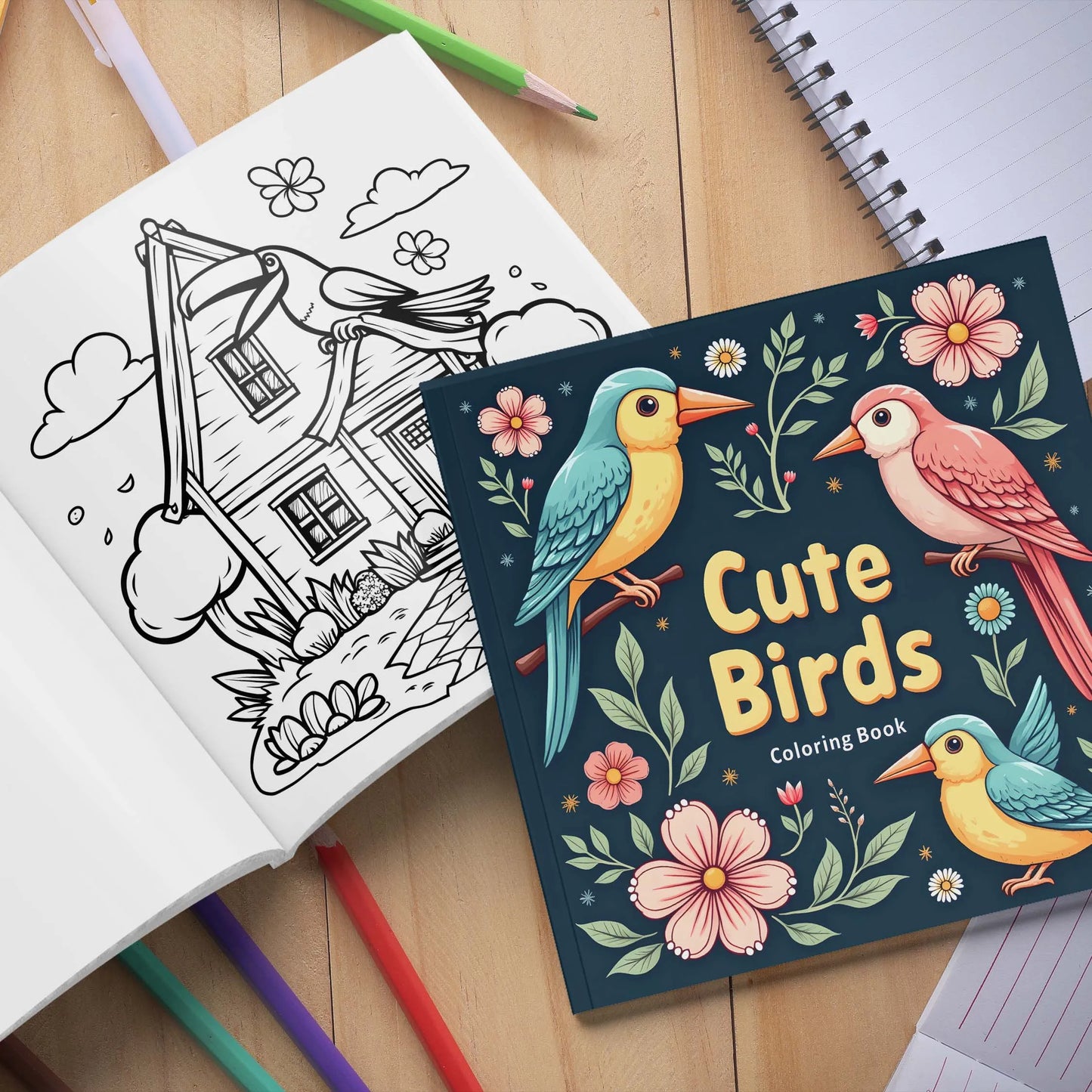 Birdscapeia – Stress Relief Adult Coloring Book