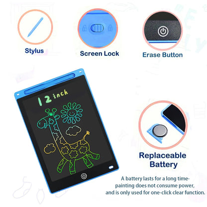 ScribbleGlow – 12-Inch LCD Writing & Drawing Tablet for Kids