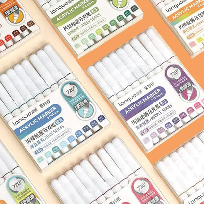 HueLinx – 9 Piece Soft Brush Acrylic Marker Set