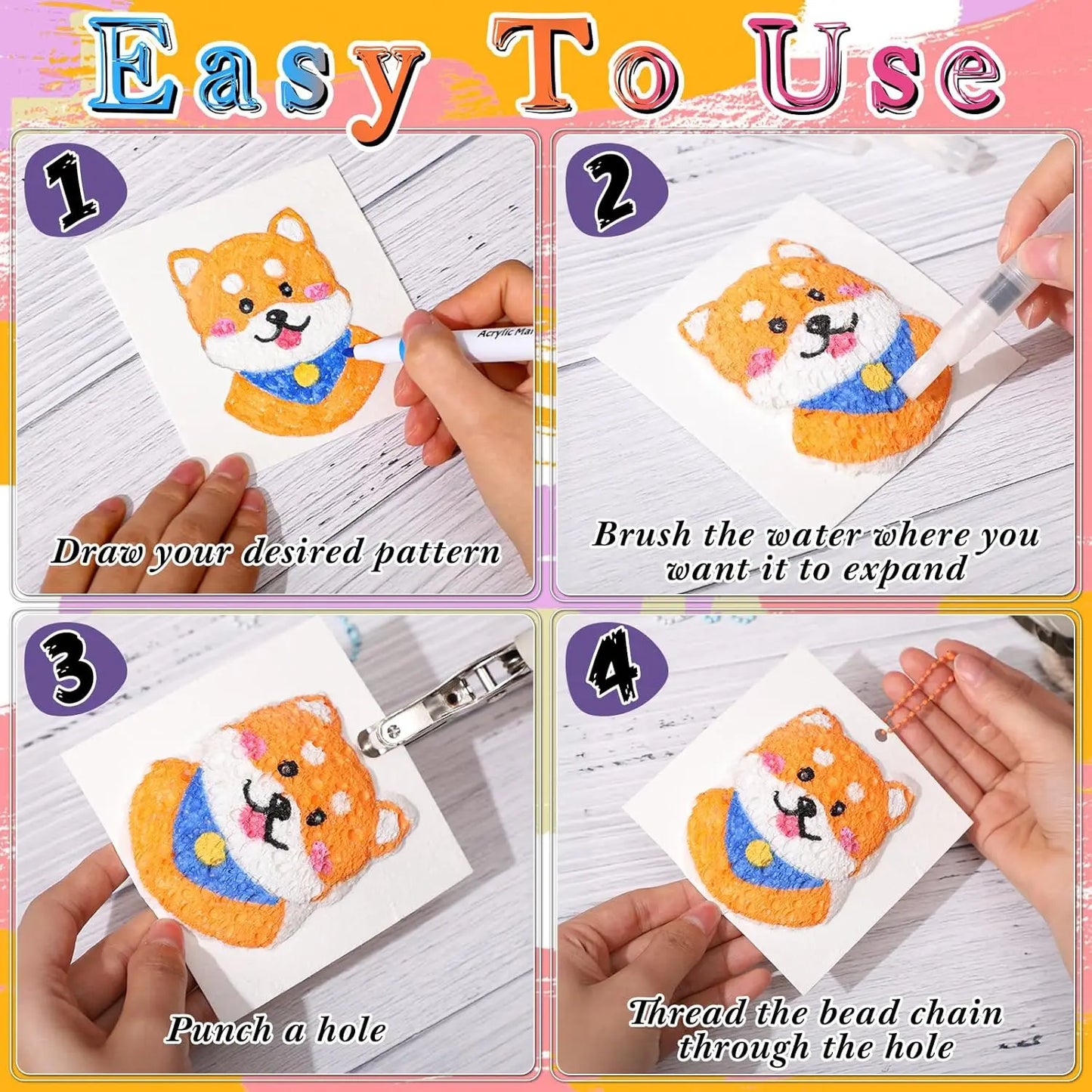 puffySet – 68-Piece 3D Magic Sponge Painting Kit