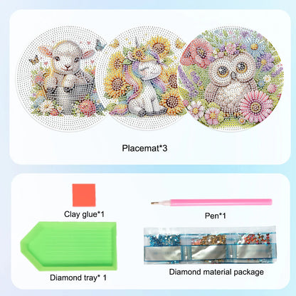 SparkPaws – 3-Piece Diamond Art Placemat Kit