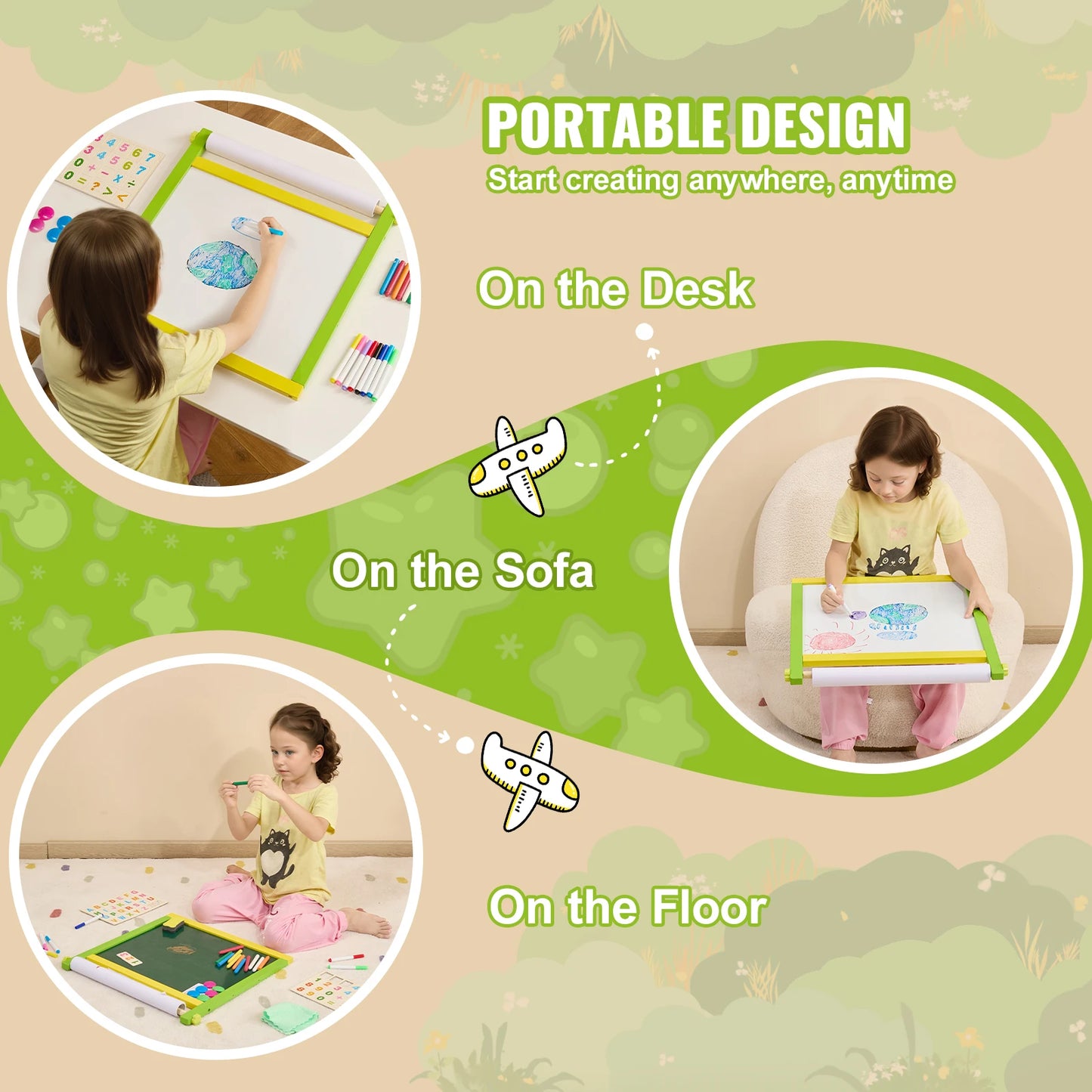 CreatiVista – 3-in-1 Magnetic Wooden Art Easel