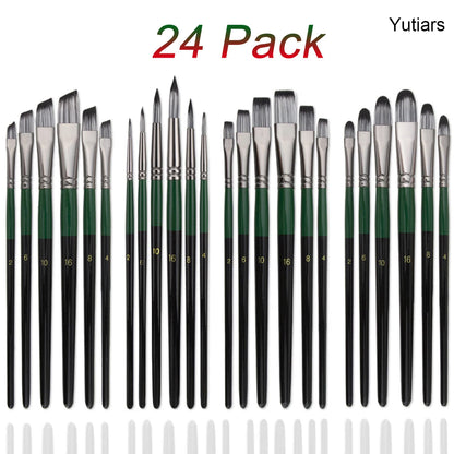Paletteo – 24PCS Mixed Artist Paint Brush Set