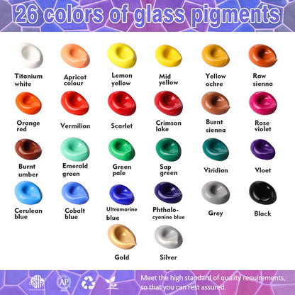 GlassAura – Stain Glass Paint Kit with 14 Colors