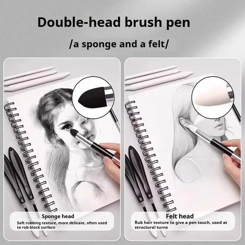 Artifina – Dual-Tip Blending Sponge & Sketch Brush Set