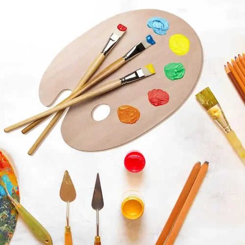Palettra – 3PC Wooden Watercolor and Acrylic Palette Set