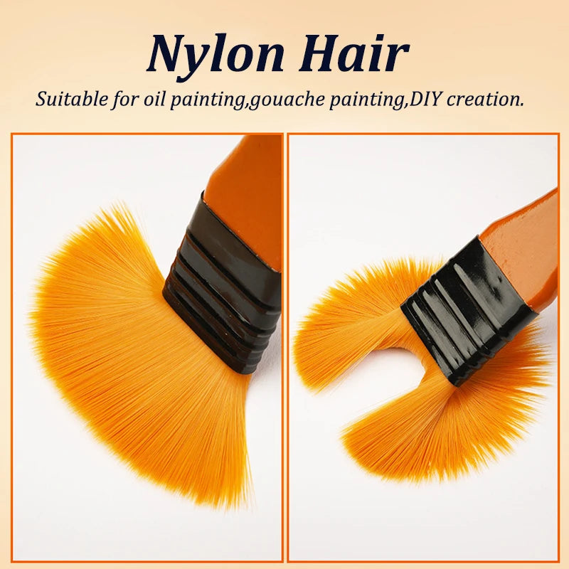 BrushAura – 10pcs Wooden Handle Painting Brush Set