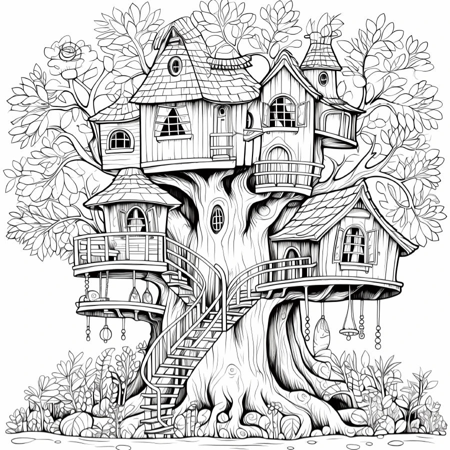 TreeHaven – 20-Page Adult Coloring Book