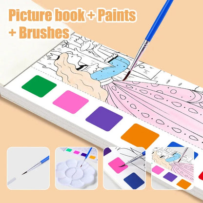 AquaTales – 12-Sheet Portable Watercolor Painting Book