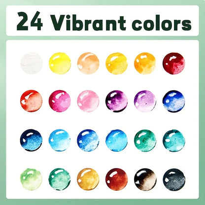 Marie's Gouachea – Premium 24-Color Gouache Paint Set with Portable Case