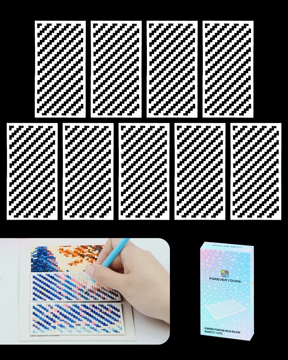 RhinAlign – 9-Piece Diamond Painting Ruler Set