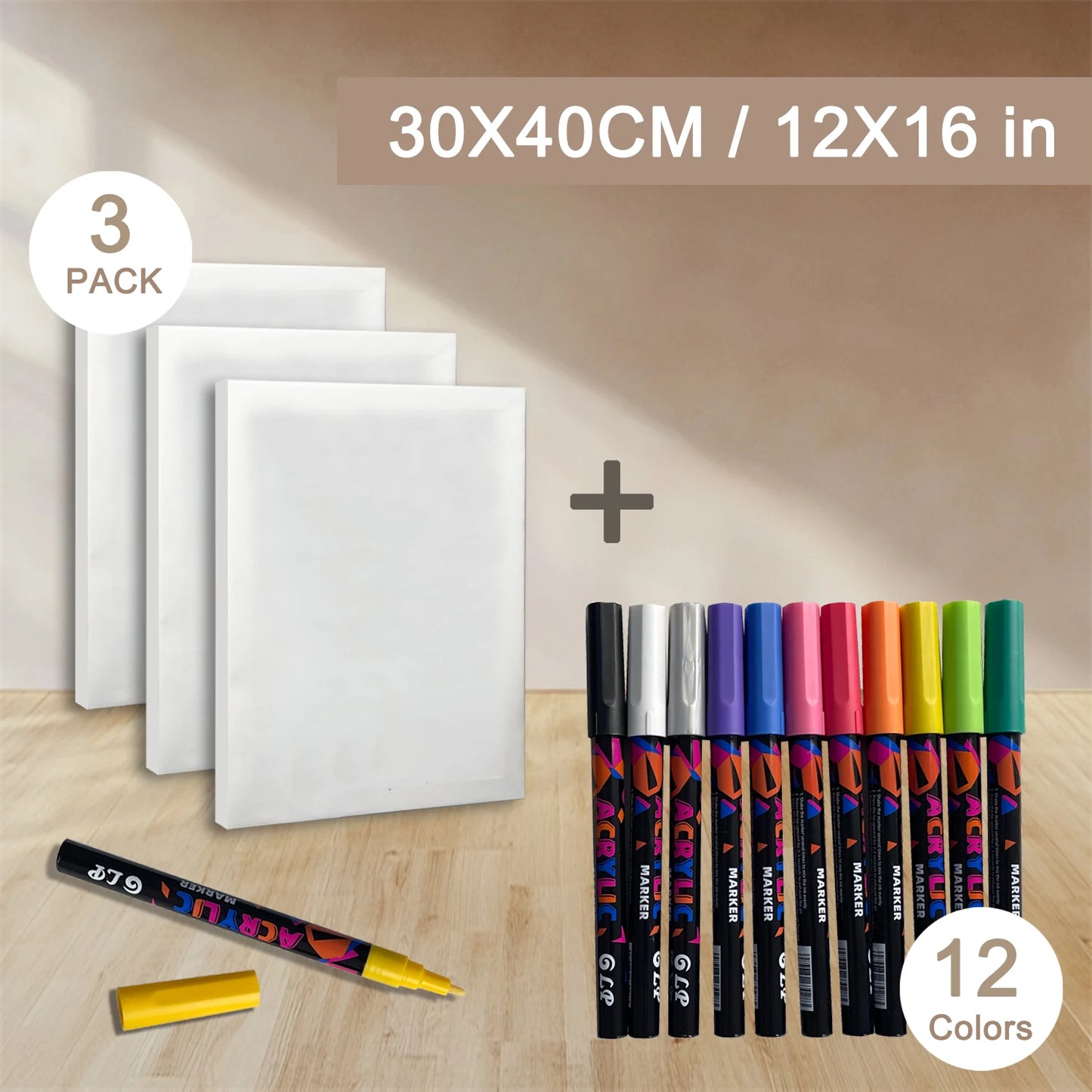 SketchEase – 3pcs Canvas Set with Markers