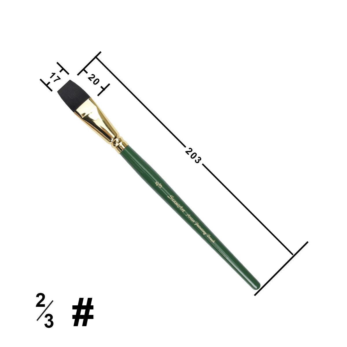 ArtFur – Green Nylon Flat Artist Paint Brush