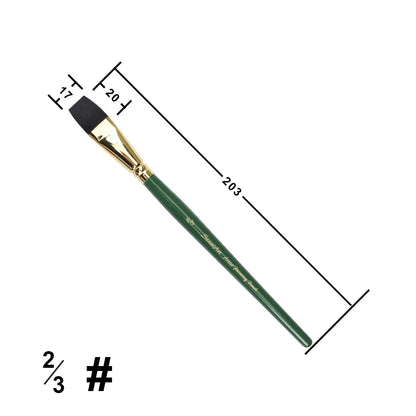 ArtFur – Green Nylon Flat Artist Paint Brush