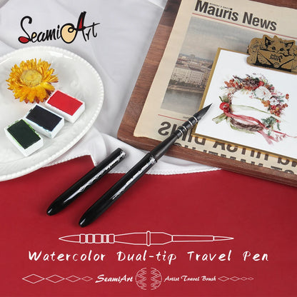 BrushVoyage – Dual-Tip Travel Watercolor Brush Pen