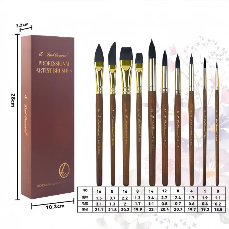 BrushWood – Walnut Wood Copper Tube Paint Brush Set