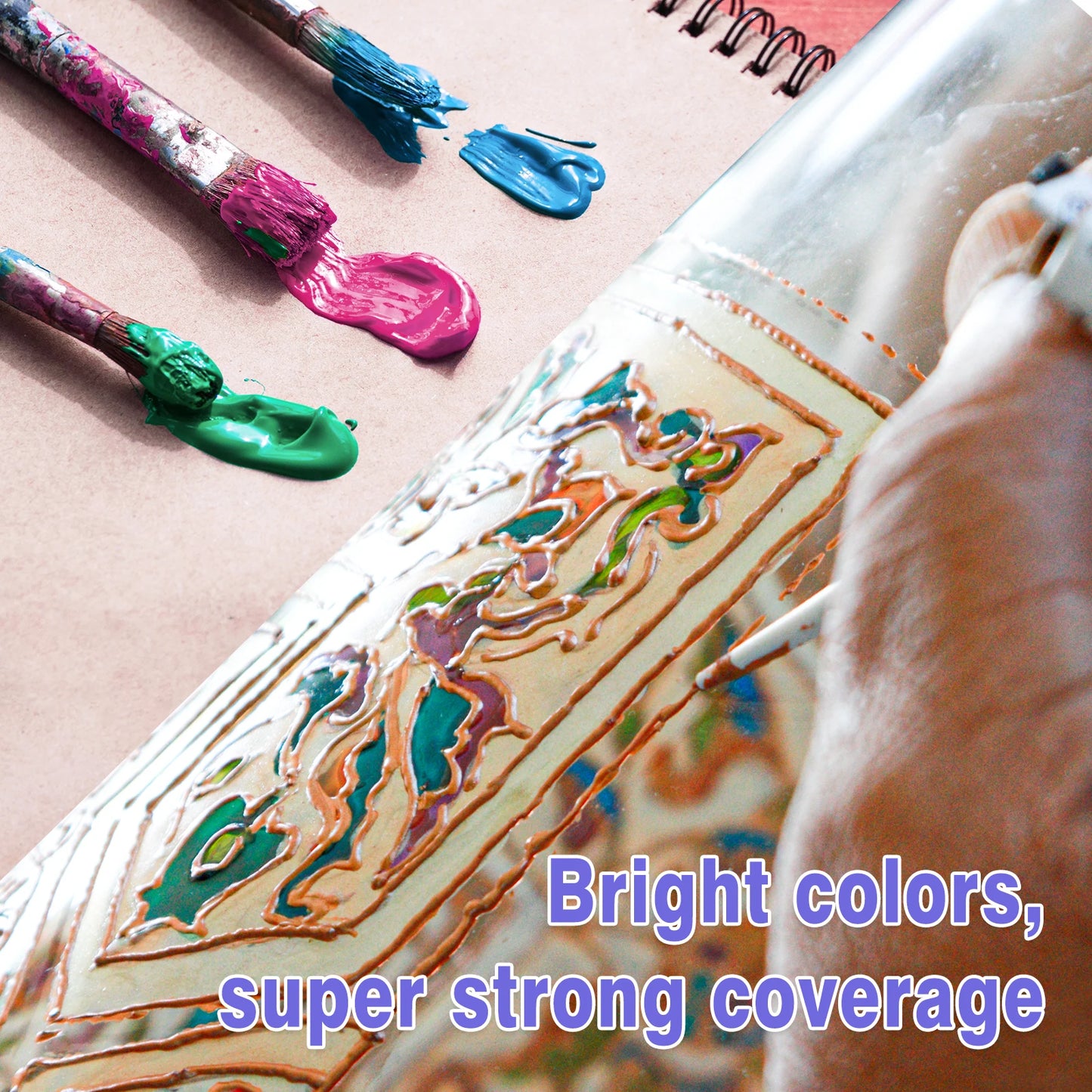 GlassAura – Stain Glass Paint Kit with 14 Colors