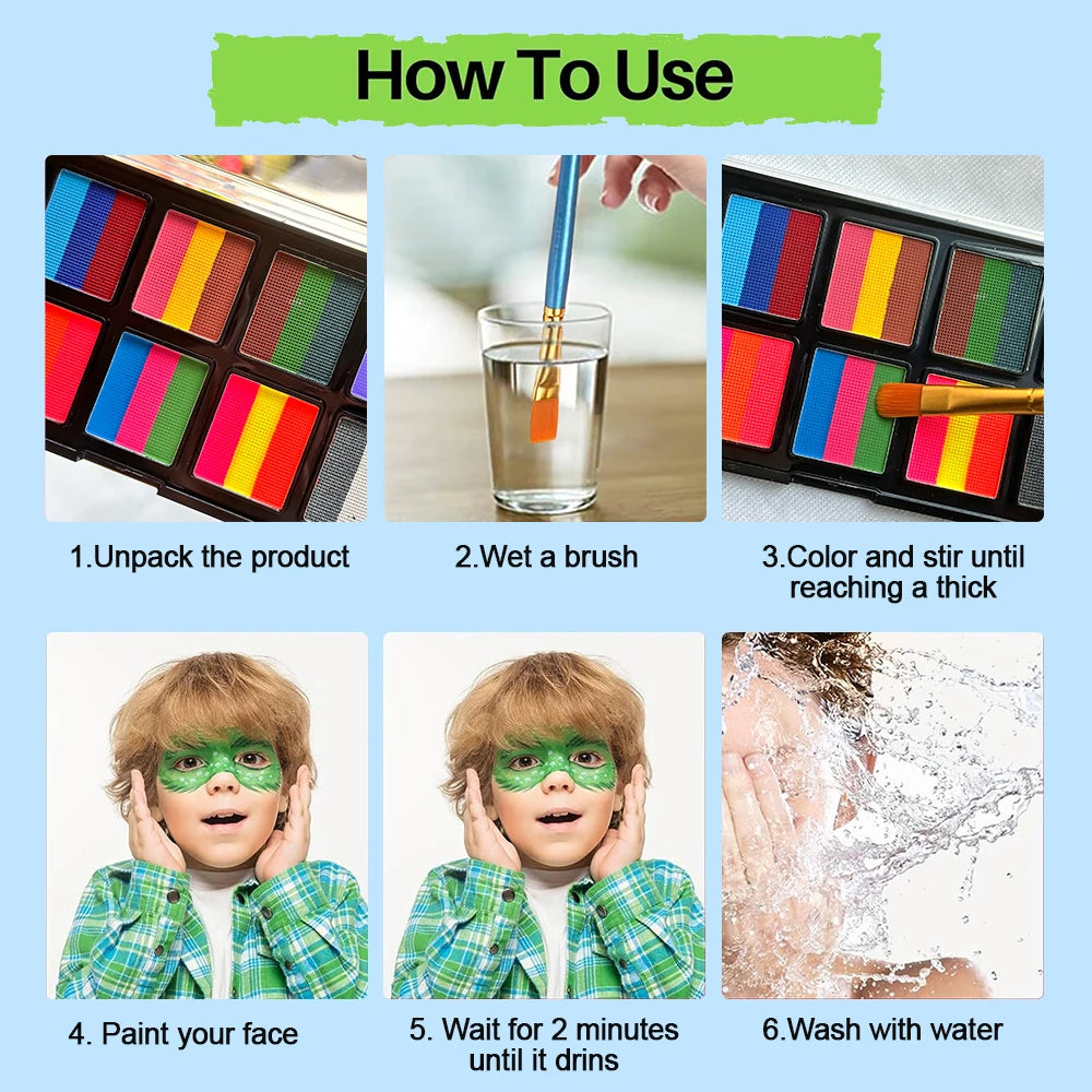 Paintura – 10 Color Body &amp; Face Painting Kit