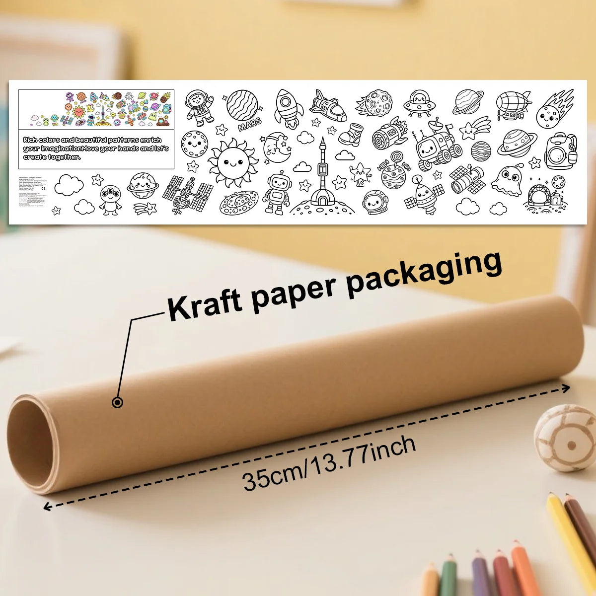 CosmoRolla – DIY Space-Themed Coloring Paper Roll for Kids