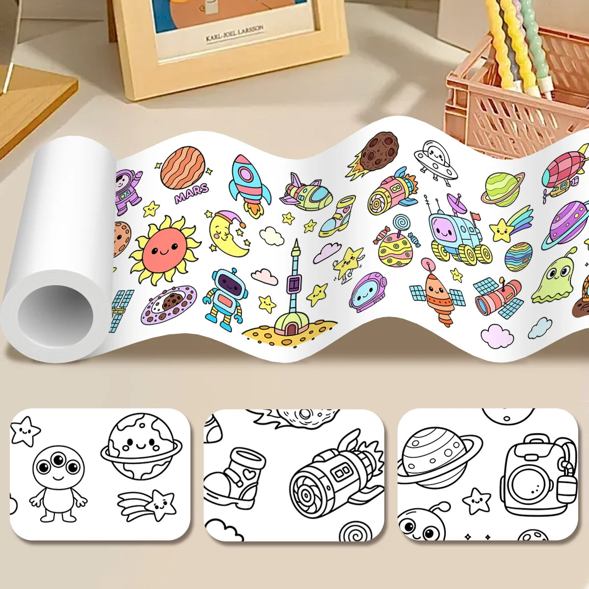 CosmoRolla – DIY Space-Themed Coloring Paper Roll for Kids