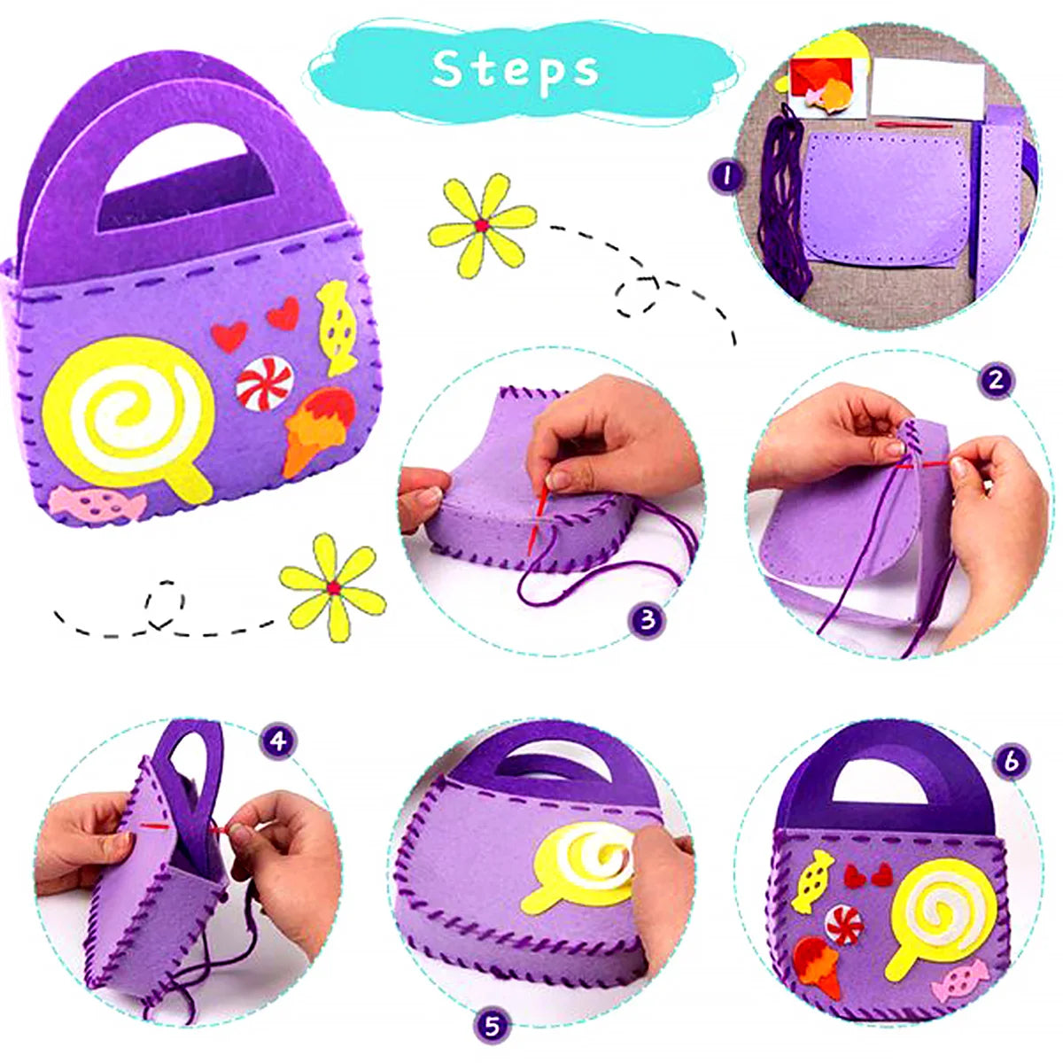 StitchFun – 8-Piece Kids DIY Felt Sewing Kit