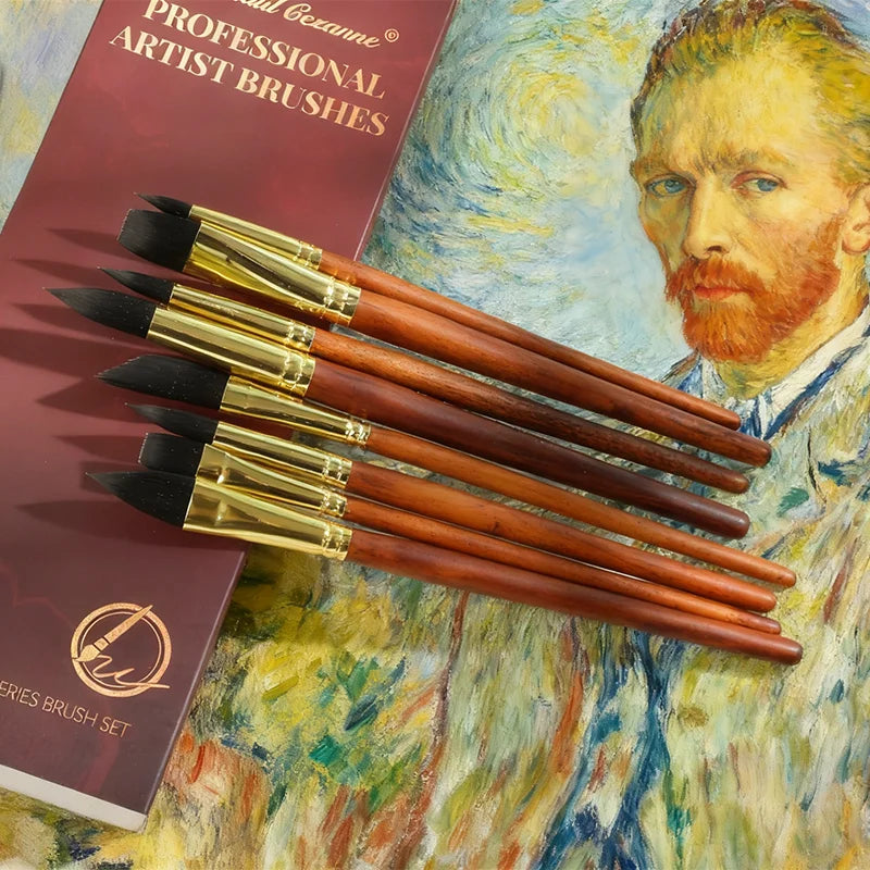 BrushWood – Walnut Wood Copper Tube Paint Brush Set
