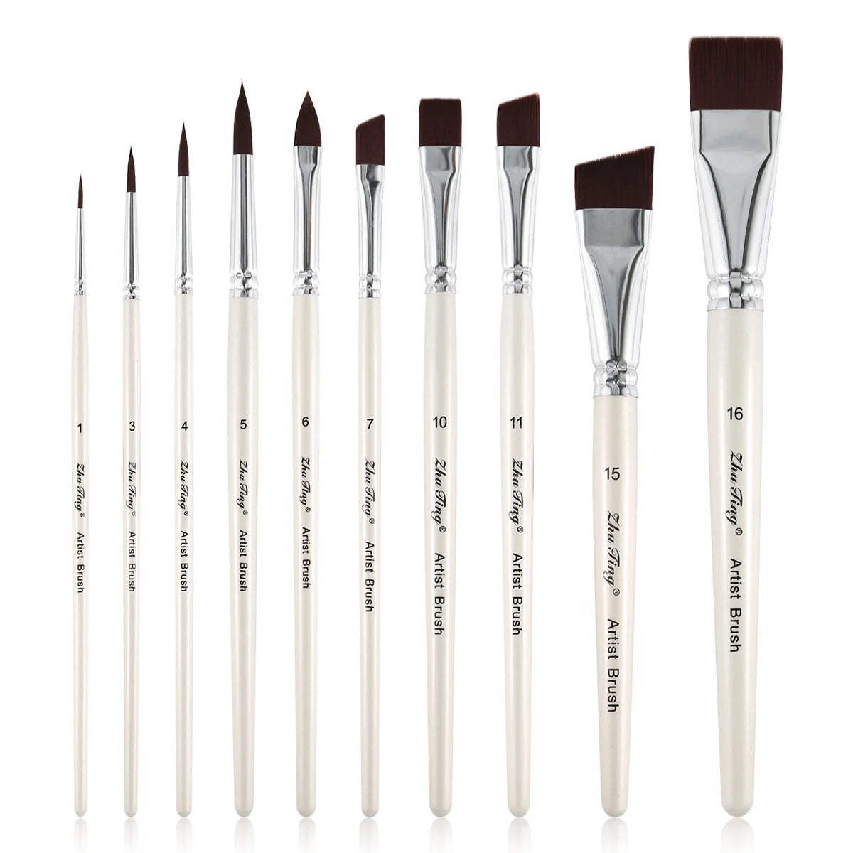 FaceVanta – 10-Piece Professional White Face Paint Brush Set